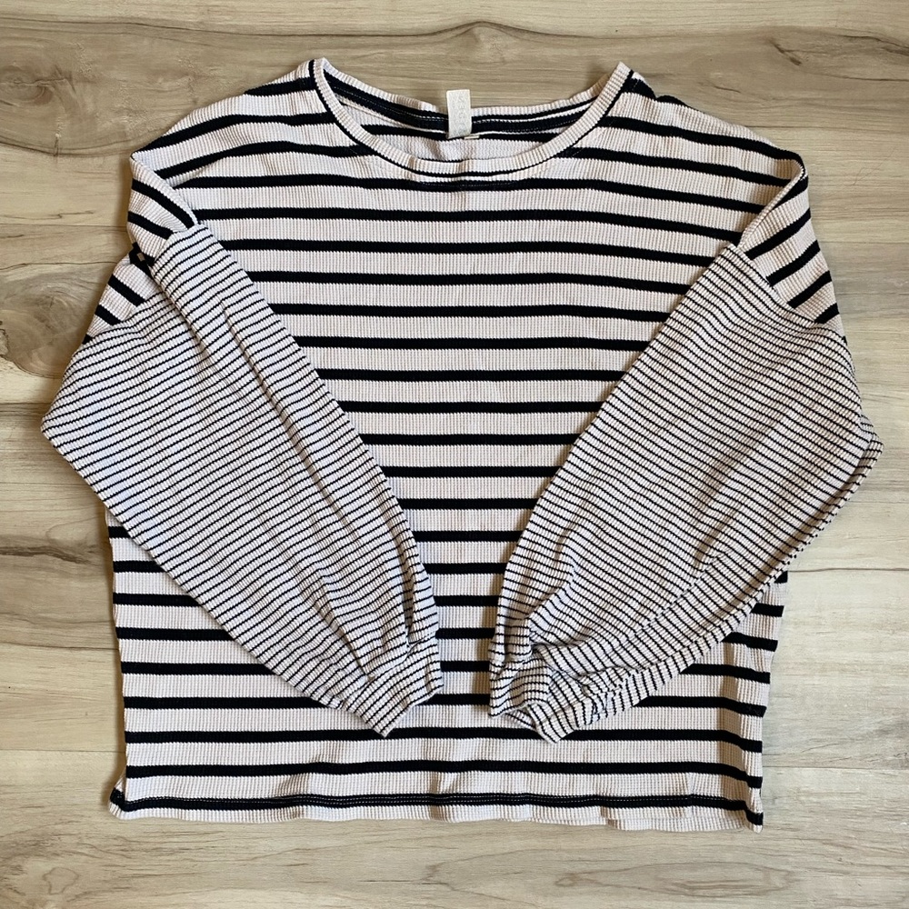 Black & Cream Stripped Top